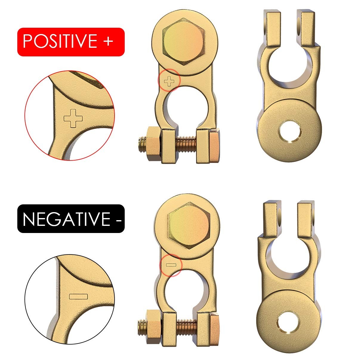 LEICESTERCN Battery Terminal Connectors Brass Copper Car Battery Terminal End…