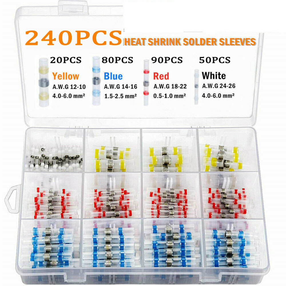 300/100 Solder Seal Sleeve Heat Shrink Butt Wire Connectors Terminals Waterproof
