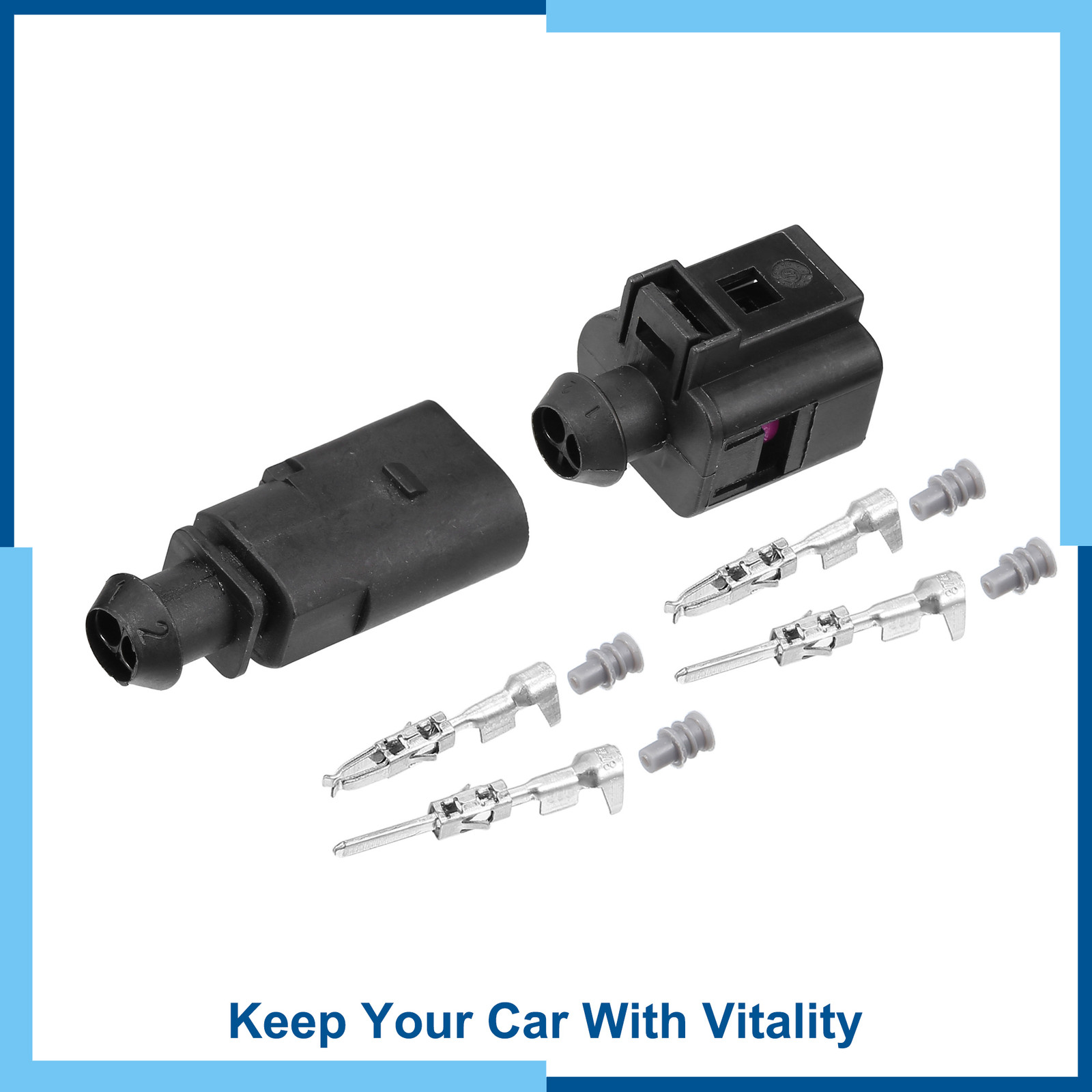 Pack (1) No.1J0973802 2Pin Male Female Connector Sensor Plug Adapter Kit for VW