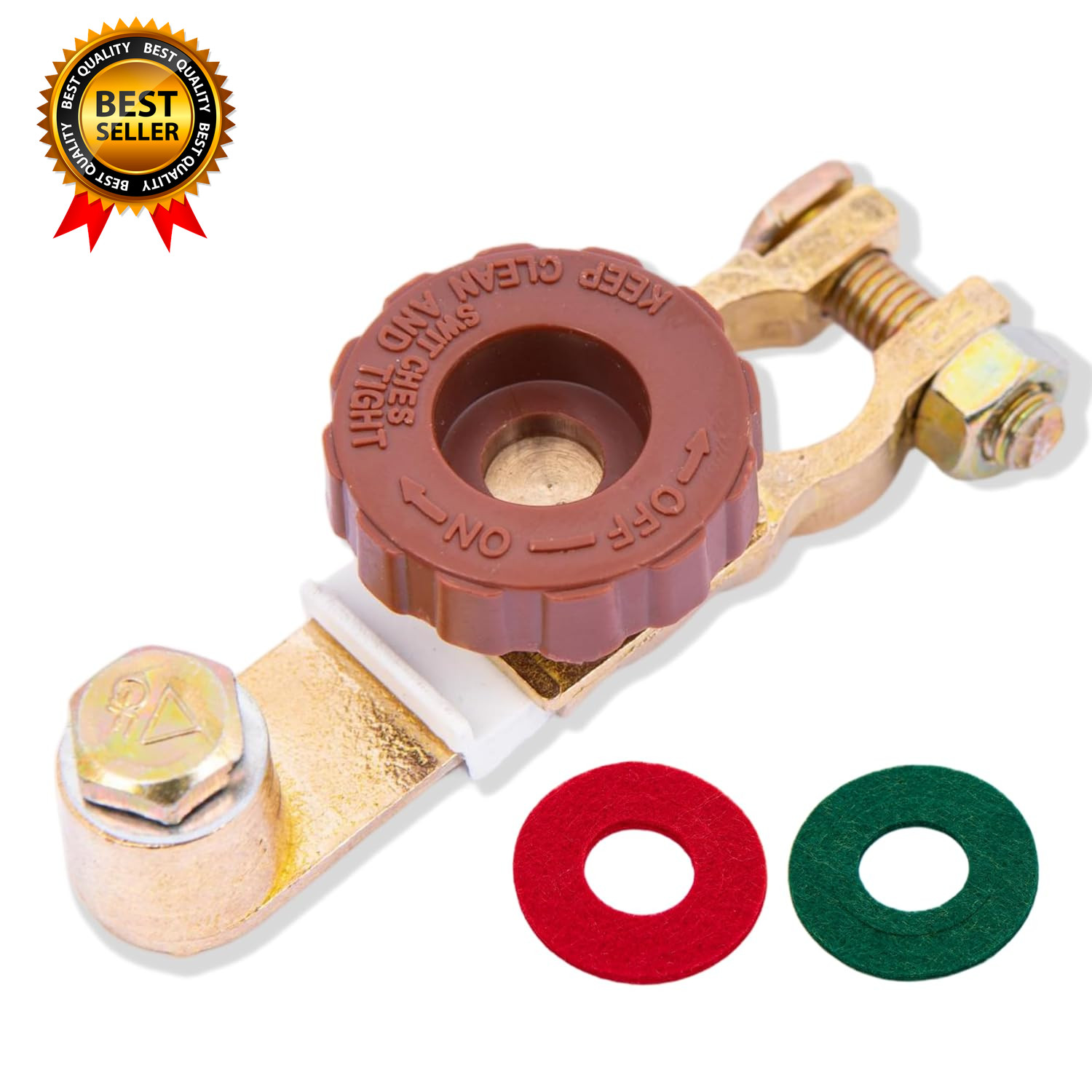 Top Post Battery Disconnect Switch with Anti-Corrosion Washers-12V/125A Quick