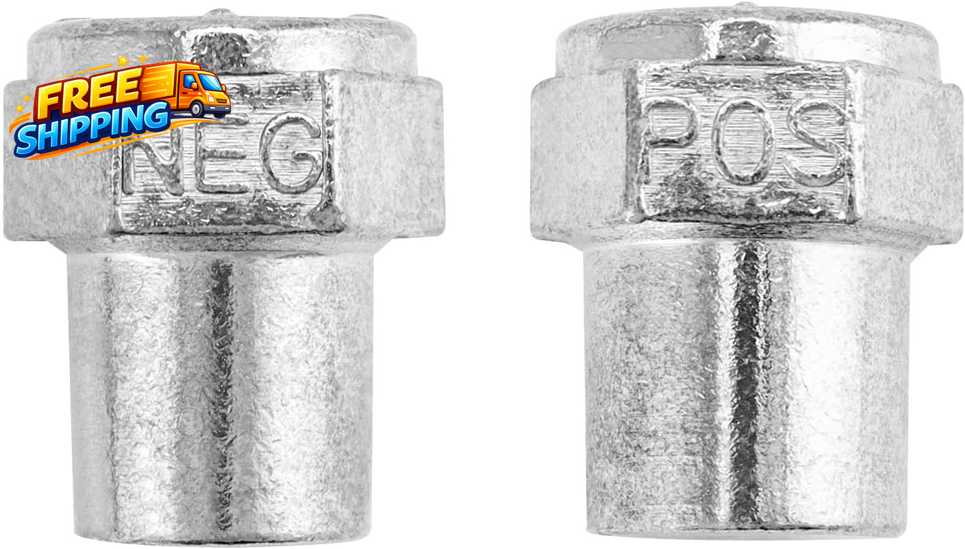 Car Positive Negative Battery Post Terminal, 2 Pair Zinc Alloy Battery Adapter,