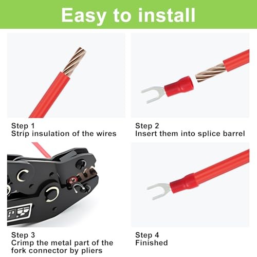245 Pcs Crimp Connectors Wire Forks, U-Type | Insulated Fork Terminal