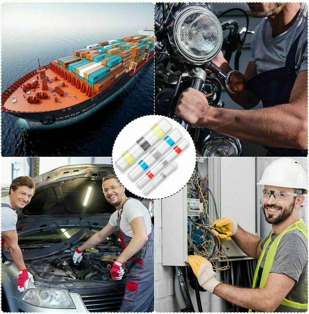 340PCS Waterproof Solder Seal Heat Shrink Wire Connectors Butt Splice Terminals