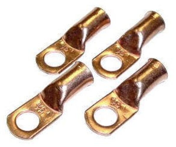 Fastronix Quality Copper Battery Terminal Lugs 4 Pack () 3/8″ 4 Gauge