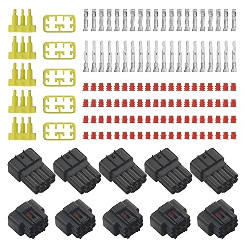 5 Kits 2.3mm 8 Pin Way Waterproof Electrical Wire Connector Plug Male and