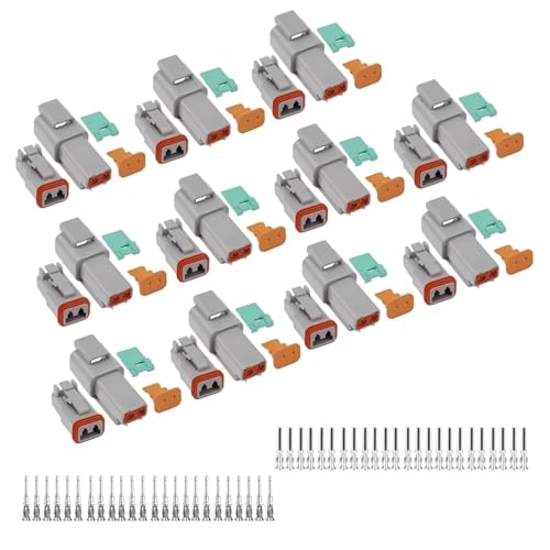 102PCS 2 Pin Deutsch Connector Kit, 12 Sets DT04-2P DT06-2S Waterproof