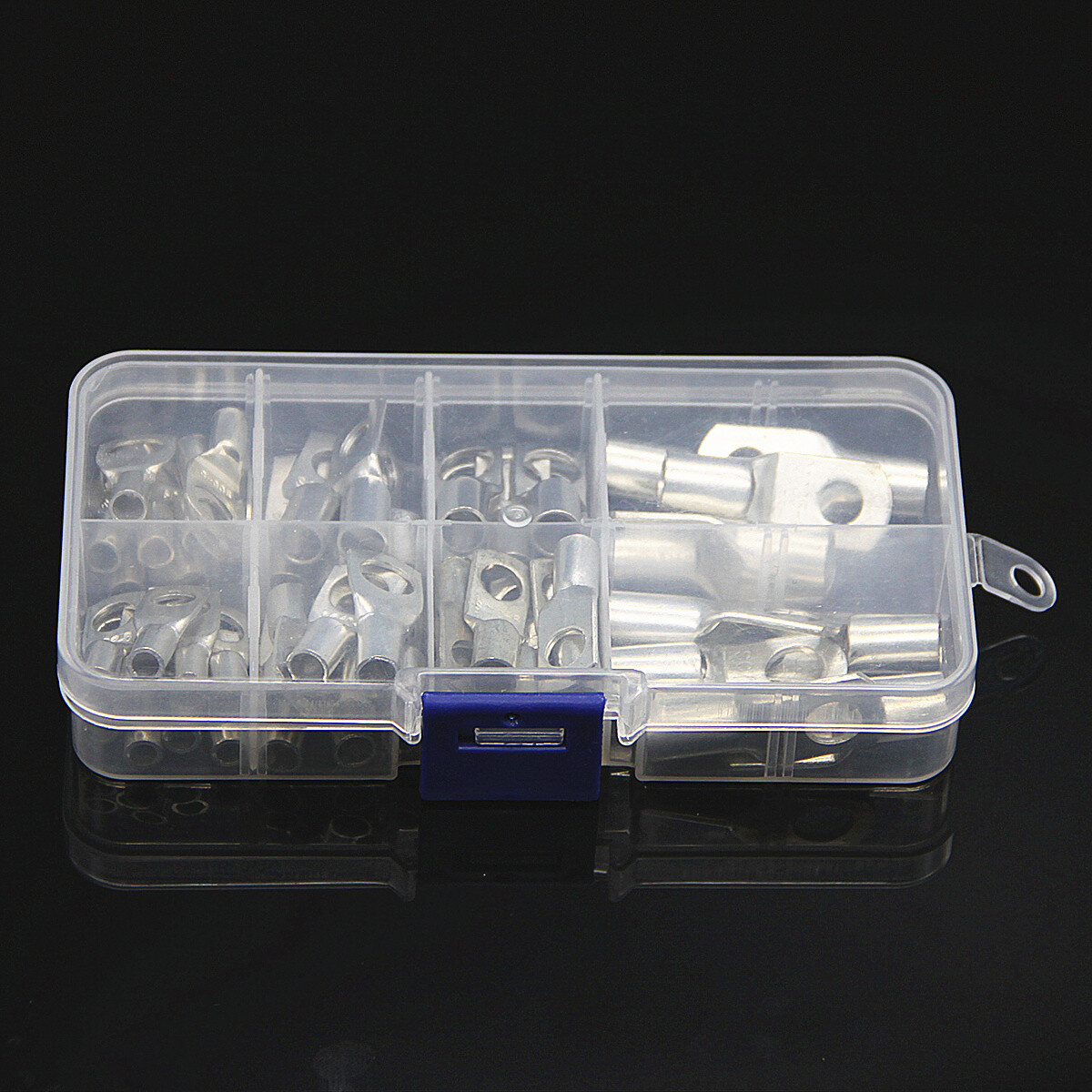 60PCS Tinned Copper Lug Ring Terminals Kit Battery Wire Welding Cable Connectors