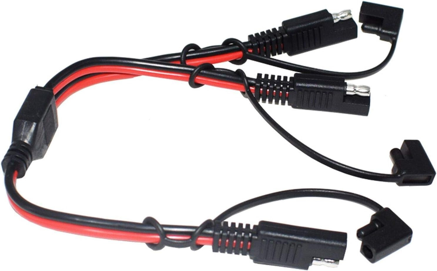 14AWG SAE DC Power Automotive Connector Cable Y Splitter 1 to 2 SAE Extension Ca