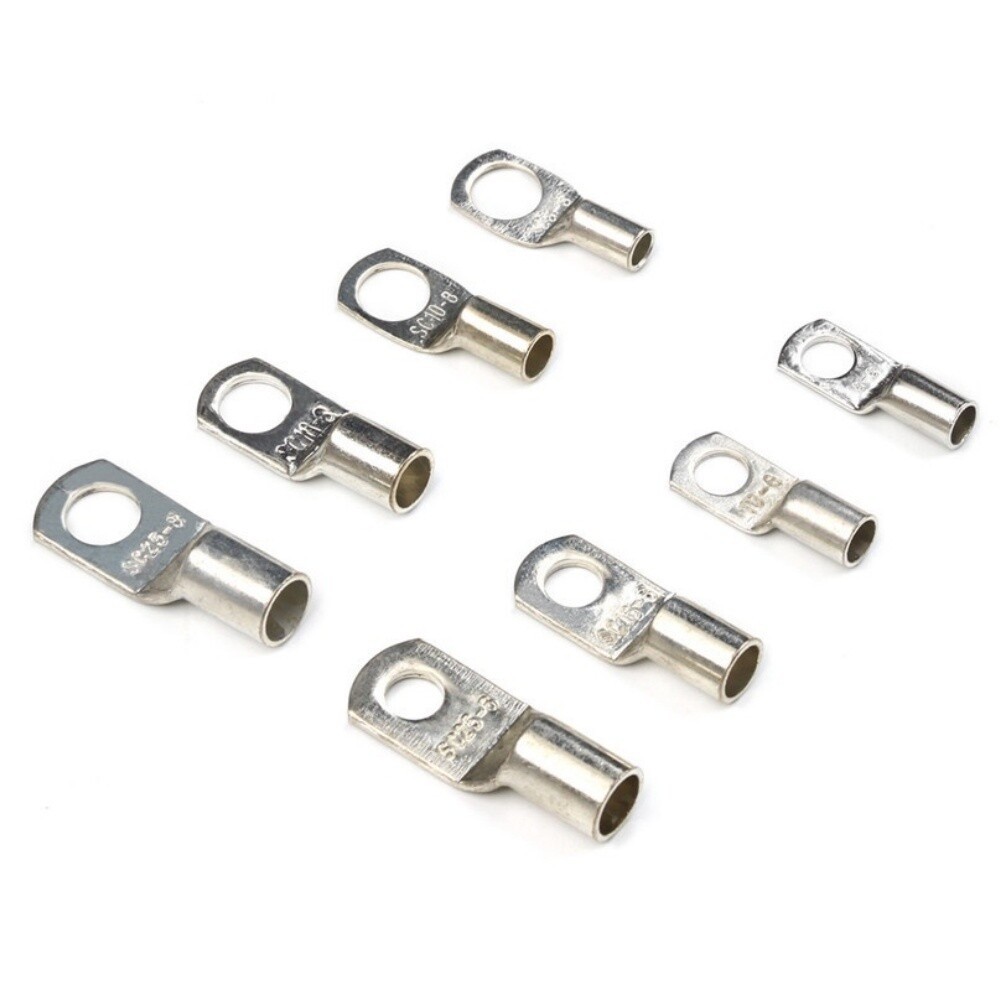 140PCS Copper Wire Ring Terminal Lug Bare SC Battery Welding Crimp Connector Set