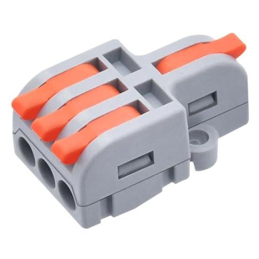10Pcs Lever Wire Connectors, 1 in 3 Out DIY Mini Splice Compact Quick
