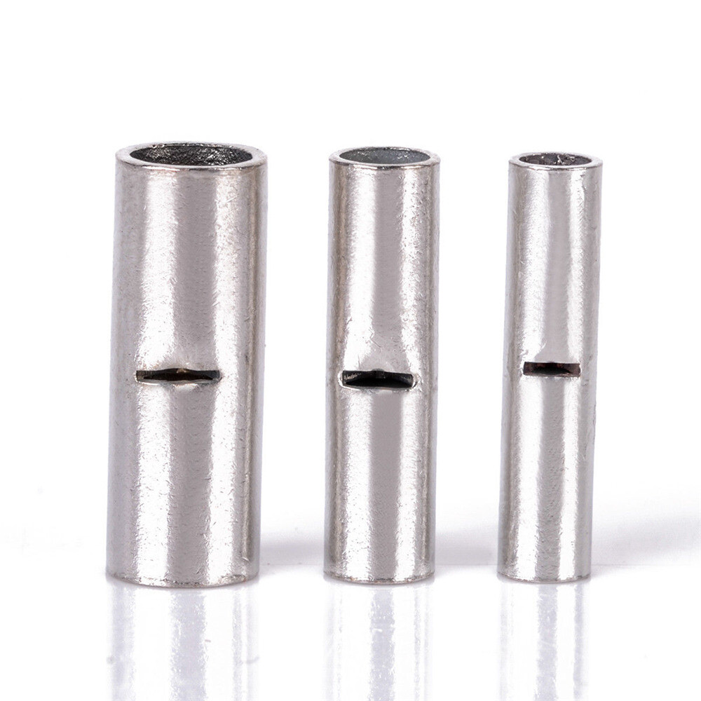 300PCS Tinned Copper 10-22AWG Non-Insulated Butt Connectors Splice Terminals