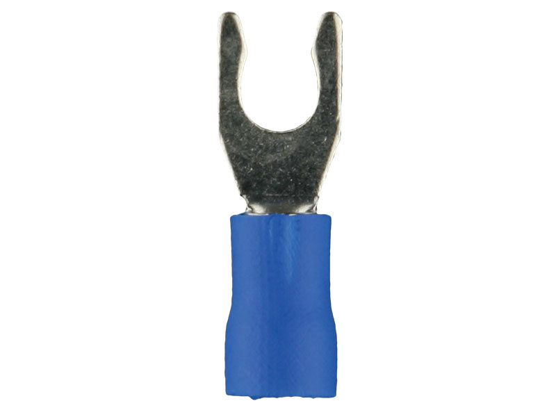 INSTALLBAY BVST6 Blue Vinyl Spade Terminal 16-14 Gauge #6 – Package of 100
