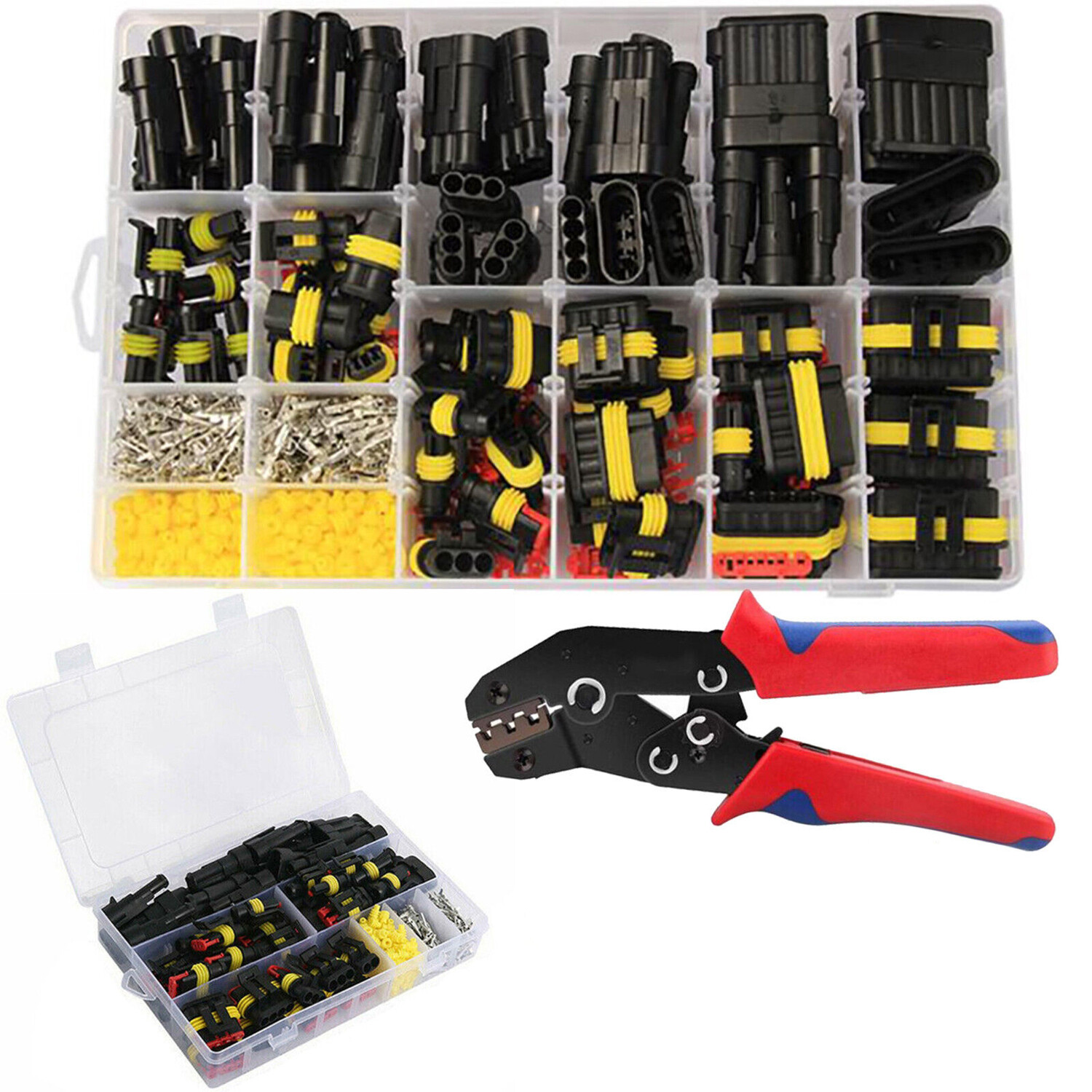 708Pcs 1-6 Pin Car Automotive Waterproof Electrical Wire Connectors Plug Kit Set