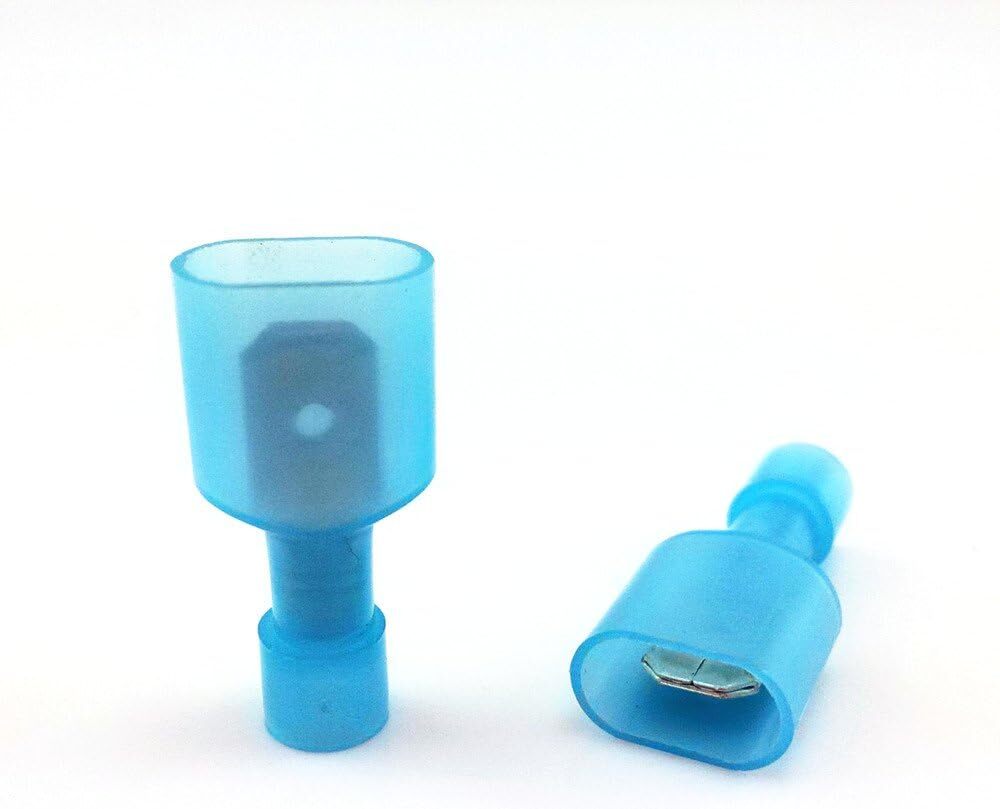 Male Spade Terminals Crimp Connectors Insulated 16-14 AWG Blue 50/100/150PCS