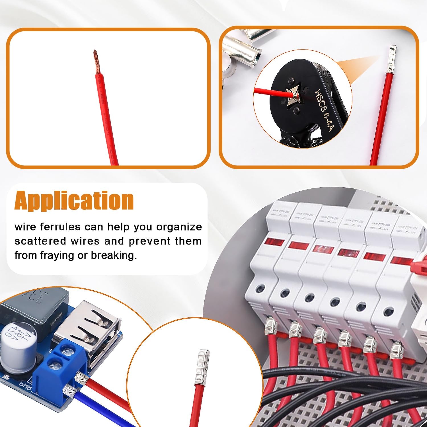305 Pcs Wire Ferrules Kits Silver Plated Copper Crimp Terminal Connector 8 Si…