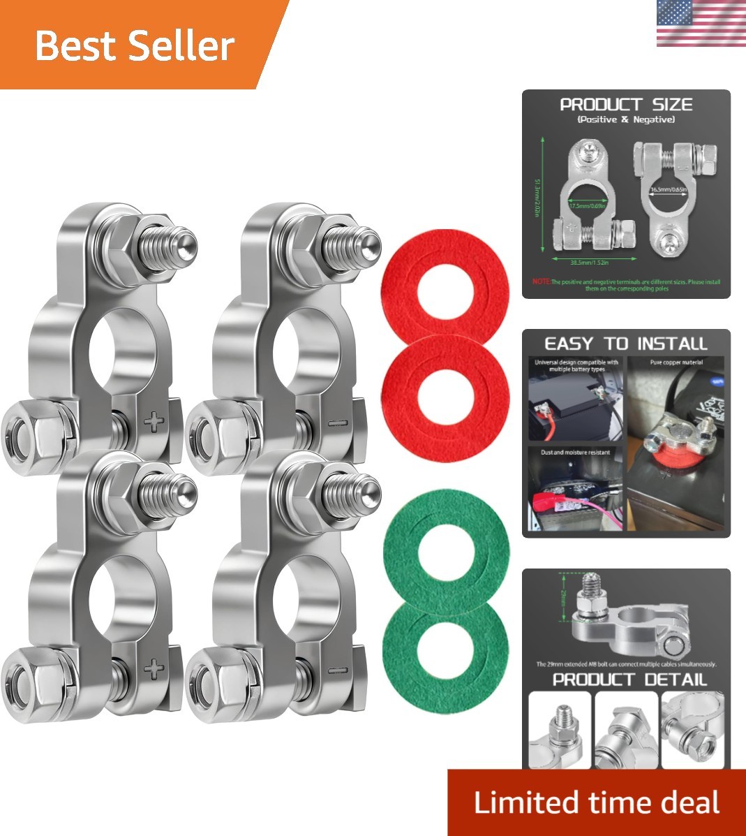 Connectors,Military Spec Positive Negative Heavy Duty s with 4 Anti Corrosion…