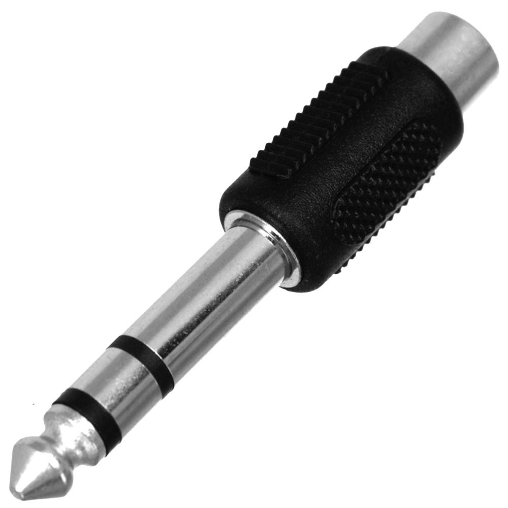 CESS 6.35mm 1/4 Inch #658: Stereo Male to RCA Female,4-Pack, Silver