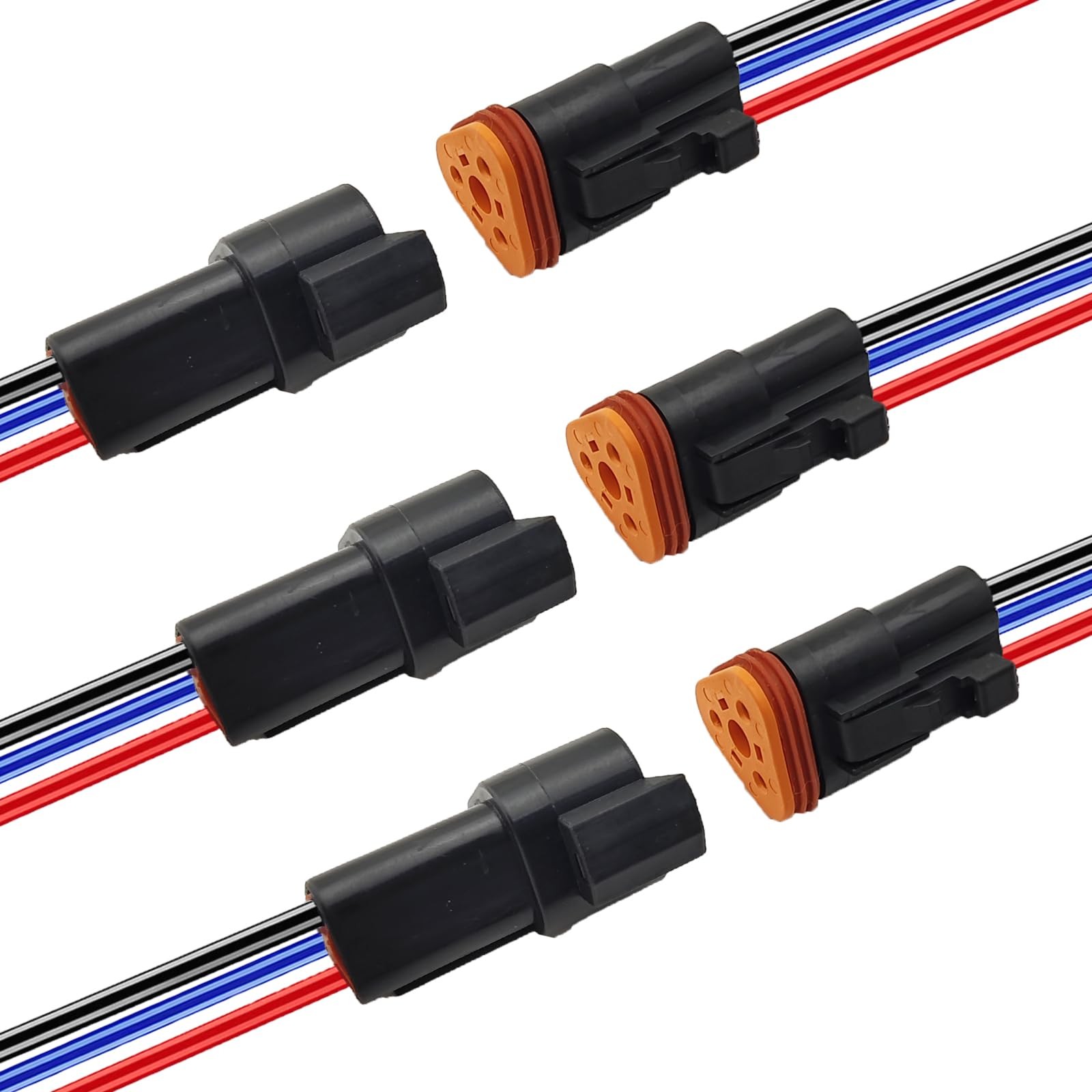 14 AWG 3 Pin DT Waterproof Connectors, 3 Wire Automotive Electrical Connector…