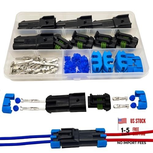 14-12 AWG 2 Pin Connector Weather Pack Connectors Kit 2 Wire 2pin/4kit/14-12AWG