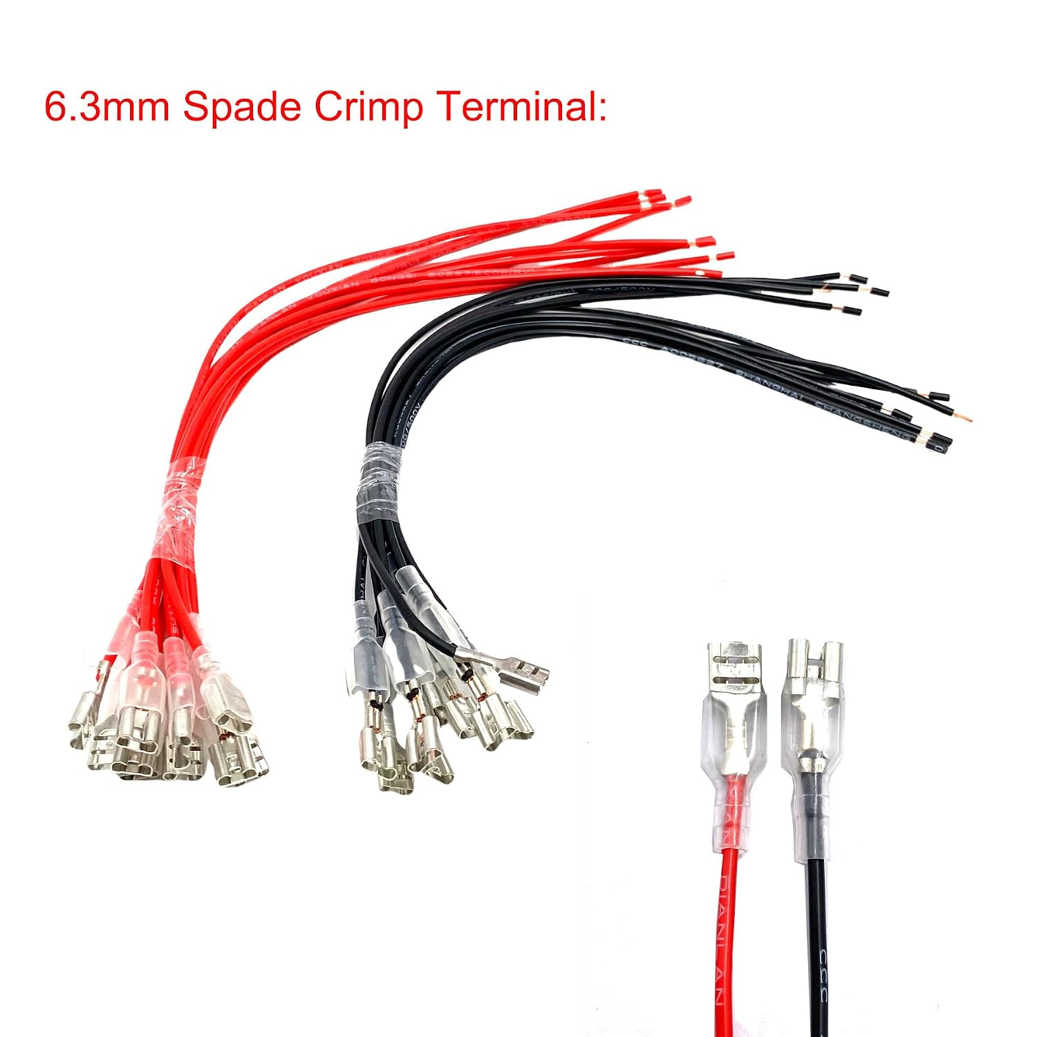 60 Pcs Speaker Wire Connectors, 2.8mm 4.8mm 6.3mm Quick Splice Female Spade Conn