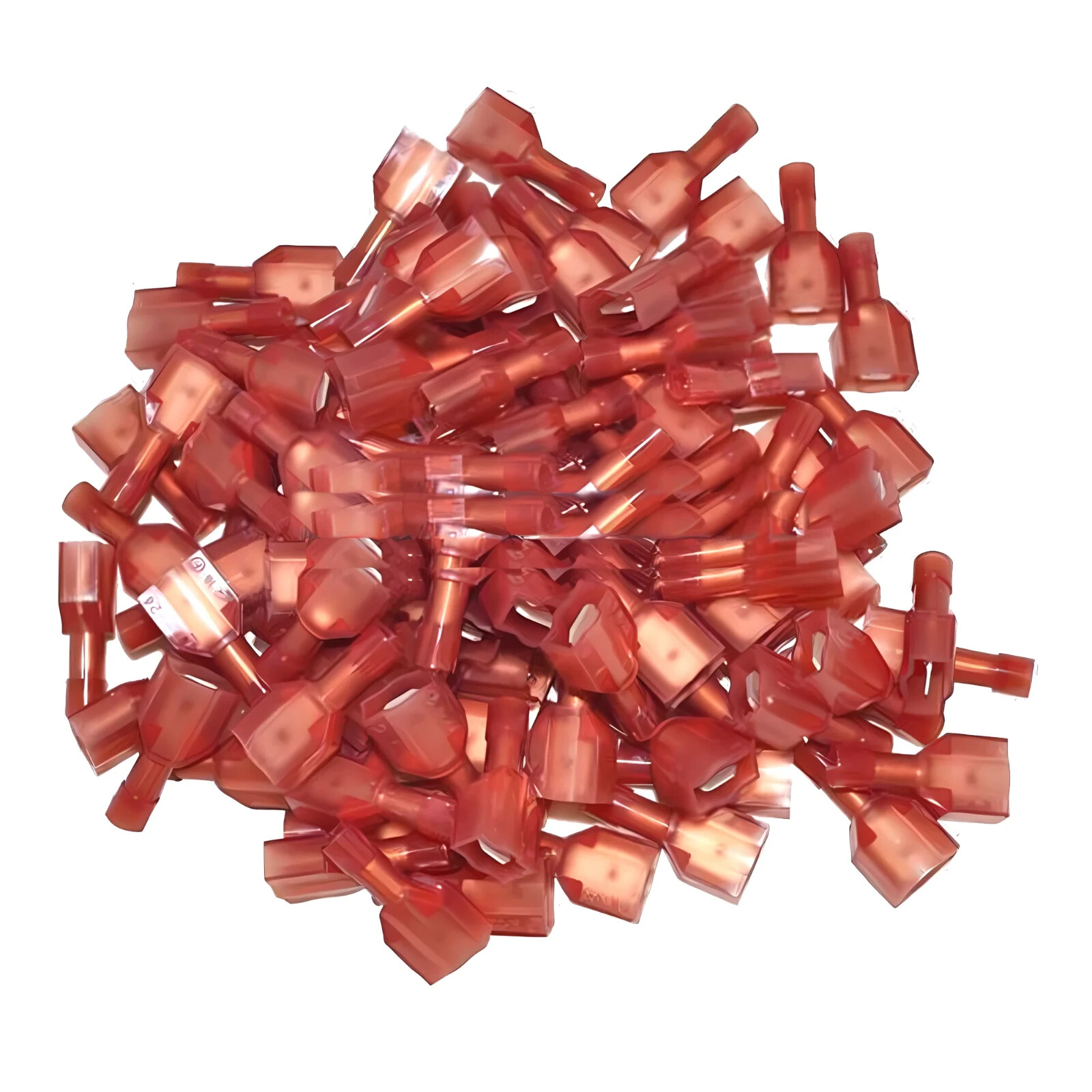 INSTALL BAY RNMD250F / RED Nylon Male Quick Disconnect 22-18 Gauge .250 / 100PK