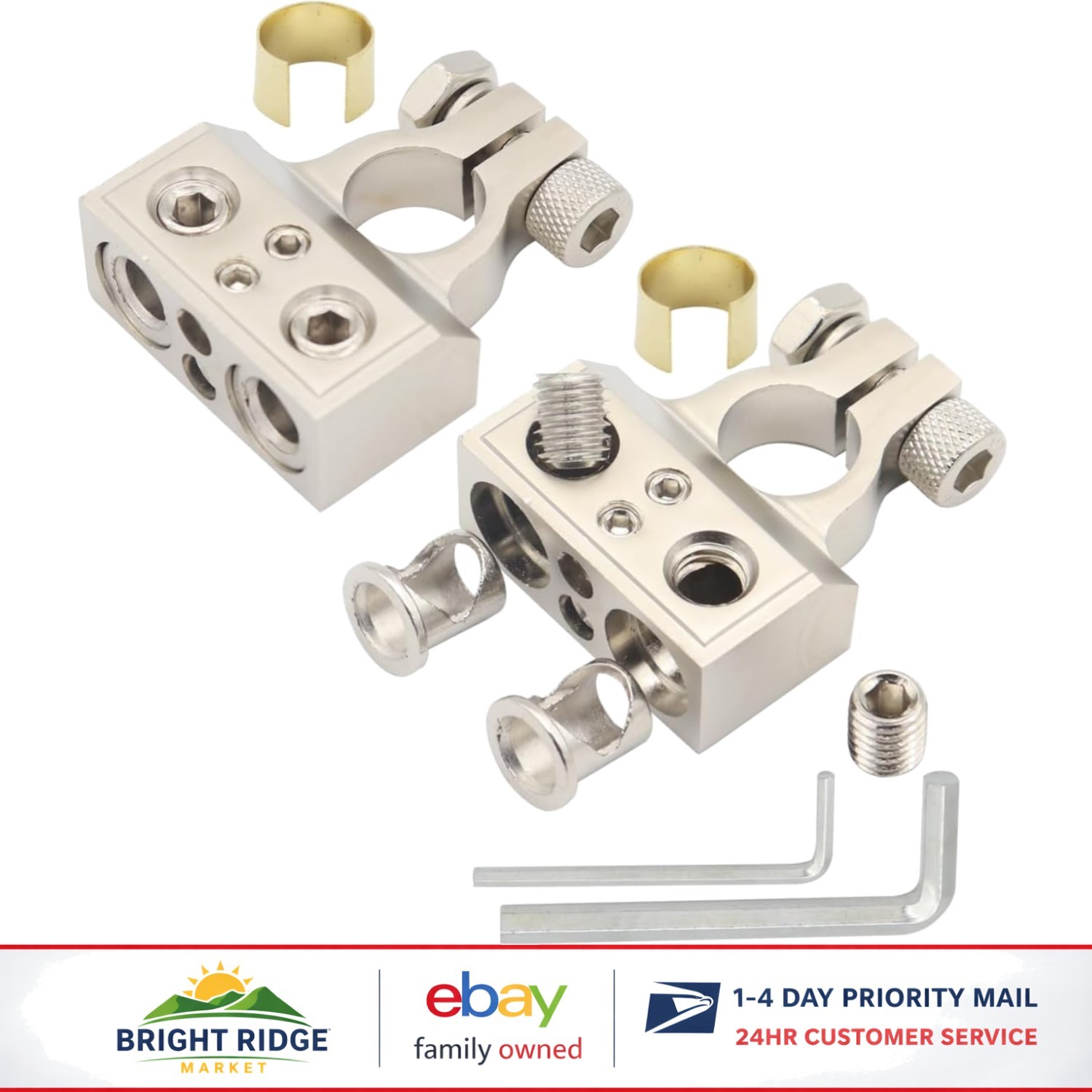 Battery Connector Kit with 1/0 Gauge Wire and 8 Gauge Wire for Easy Installation