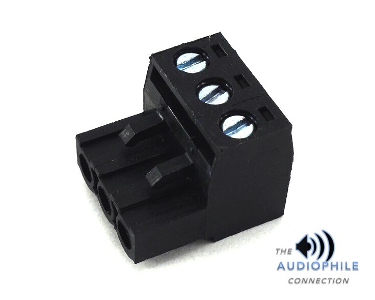 NEW BLACK 3 PIN TERMINAL POWER WIRE PLUG ~ FOR KICKER ZAPCO MEMPHIS MOSCONI