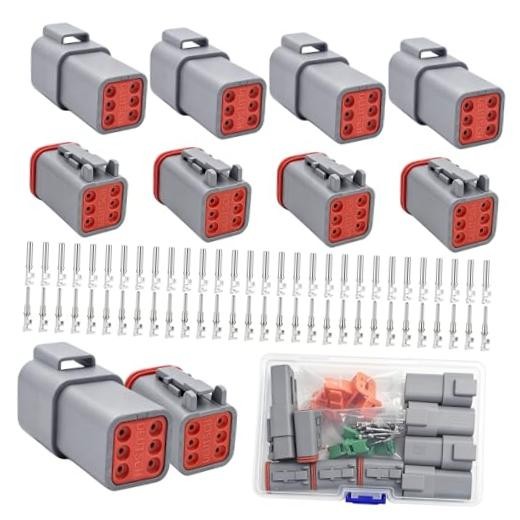 DT6 Pin Deutsch Connector Kit Waterproof Automotive Wire Connectors Gray |