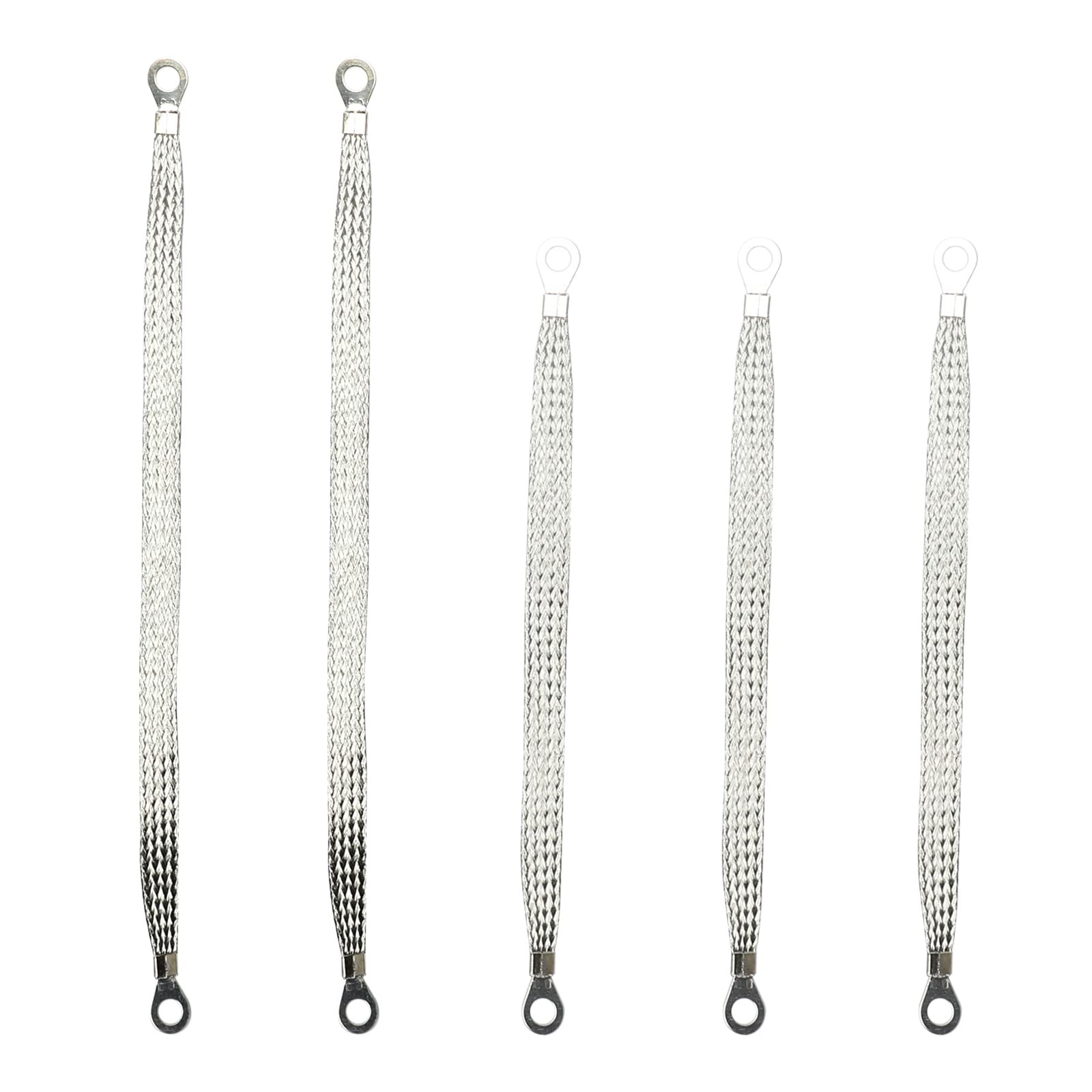 Universal Automotive Ground Strap 5pcs 10″ x 1/2″ & 2pcs 13″ X 1/2″ Braided T…