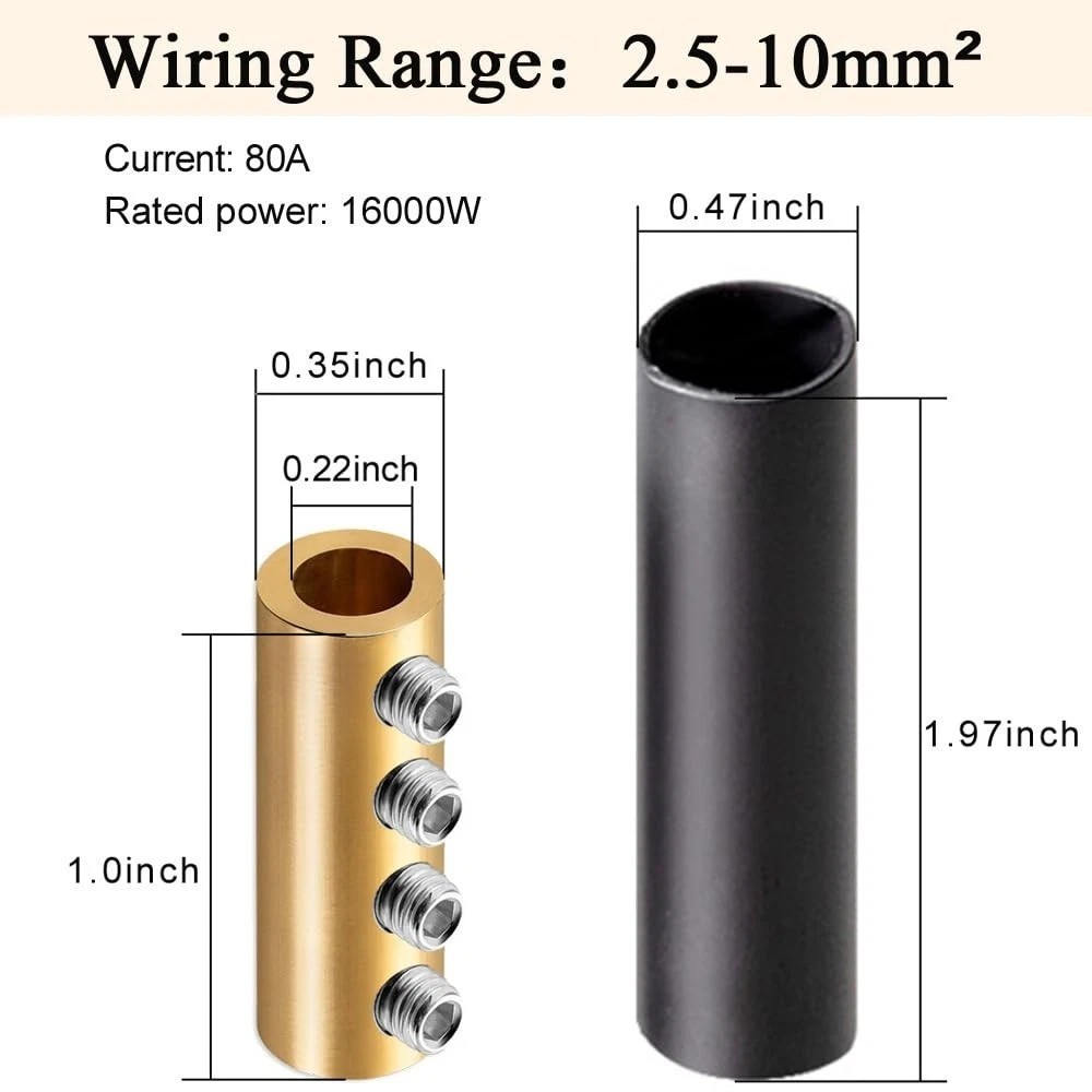6 8 10 AWG Gauge Wire Connector Nut Kit, 80A Splicing Quick Wiring Connection Te