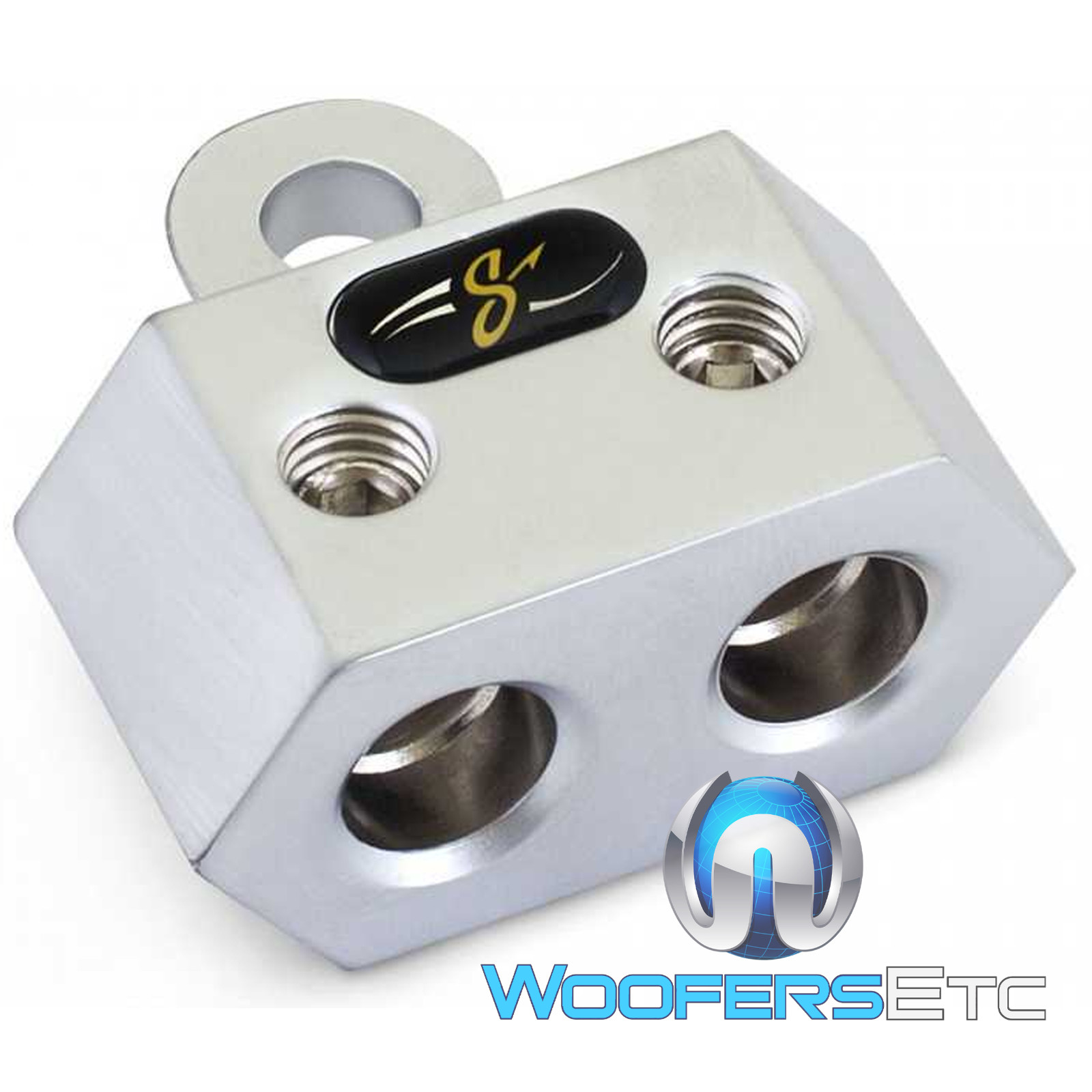 STINGER SHT204 CHROME HIGH CURRENT TRANSFER 4 GAUGE OUTPUTS DUAL RING TERMINAL