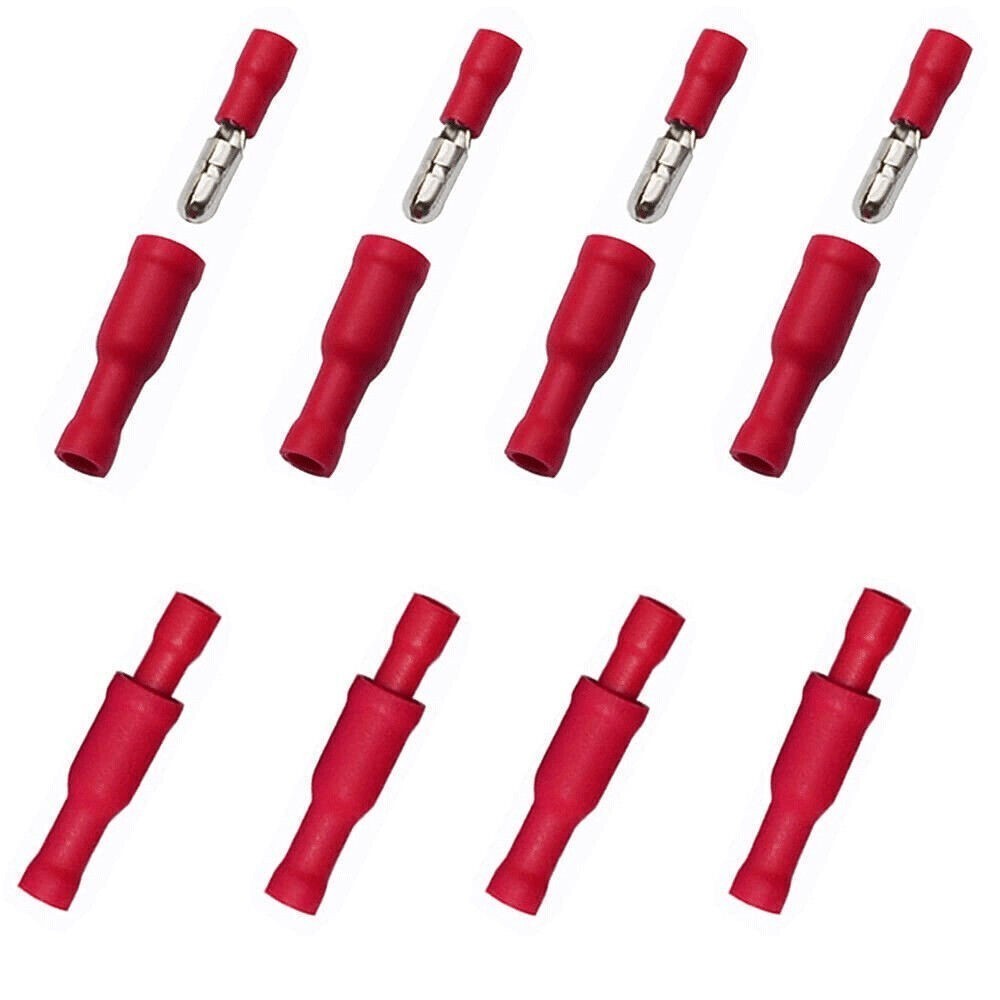 100X Insulated Crimp 22-16AWG Wire Splice Terminals Bullet Connector Male Female