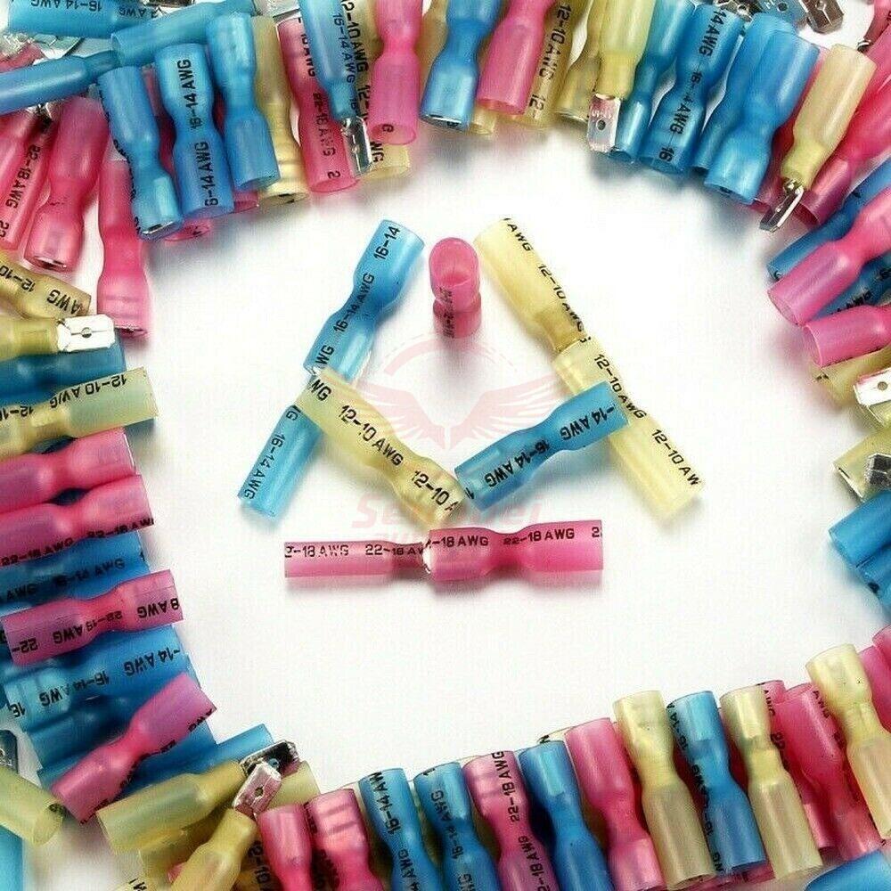 260PCS/BOX US Heat Shrink Spade Wire Connectors Disconnected Crimp Terminals Kit