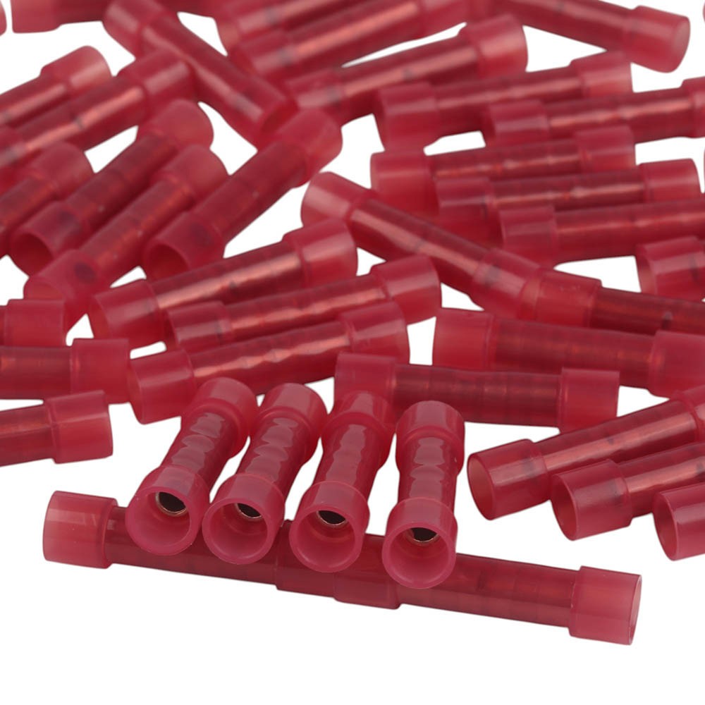 22-18 AWG GA Wire Seamless Nylon Butt Connectors Crimp Wire Terminal 100pcs