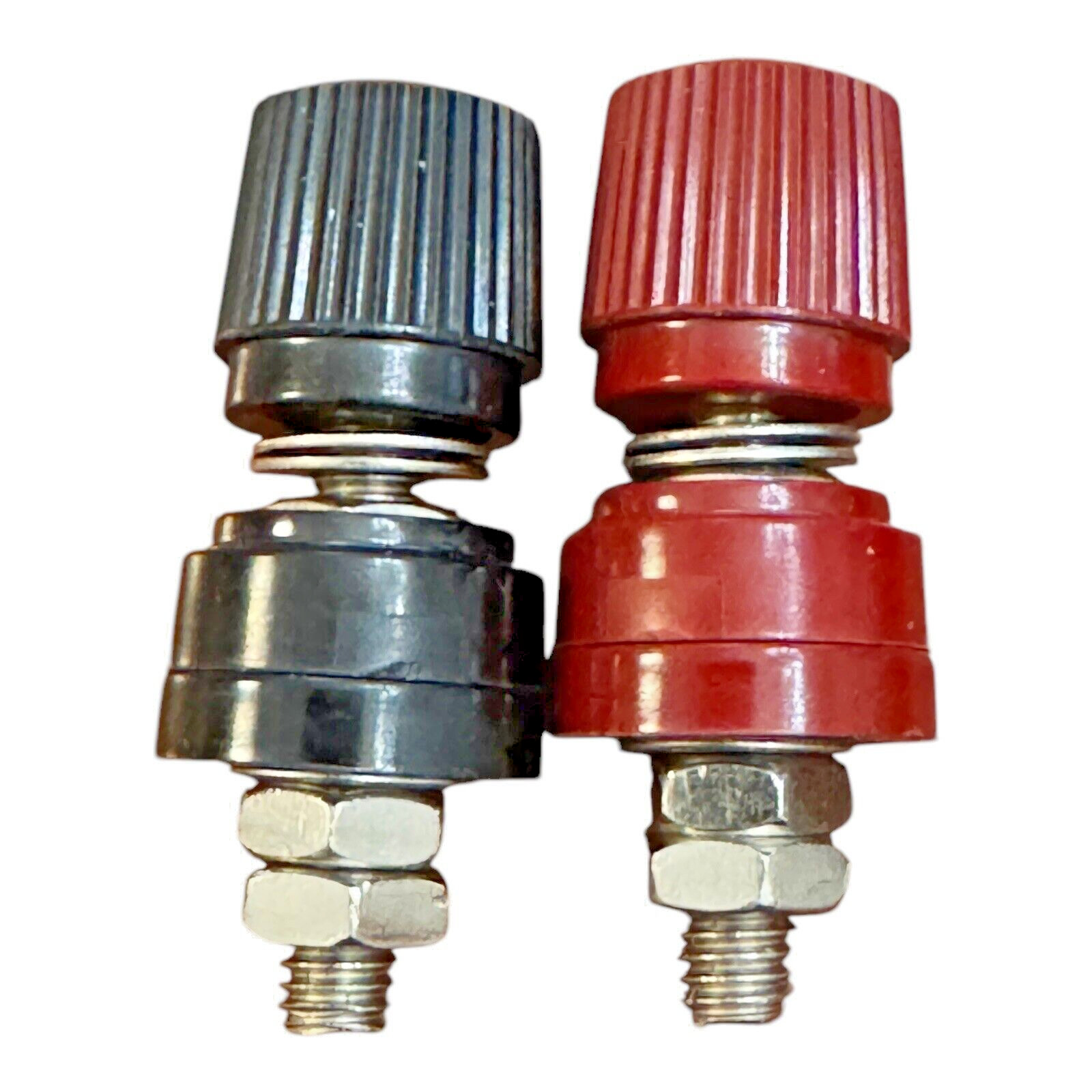 Red & Black Post Terminals Set – 6mm Steel Stud Connectors, Easy Install