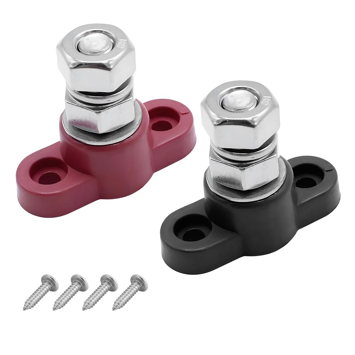 2PCS 12V Battery Junction Blocks, 5/16″ Stud Power Ground Terminals Set
