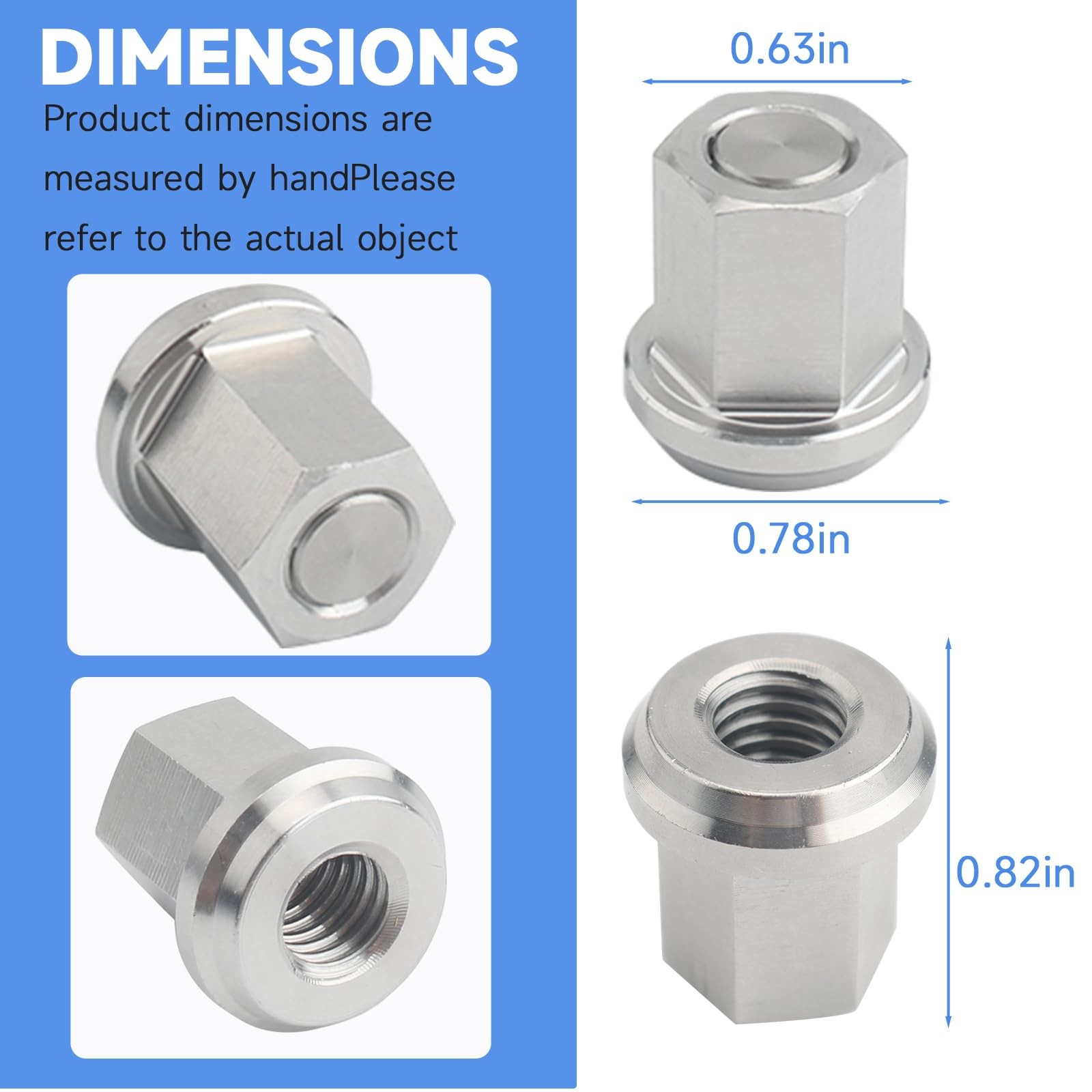 Group 31 Battery Stainless Steel Closed Nut Battery Nuts for Standard 3/8″ 60…