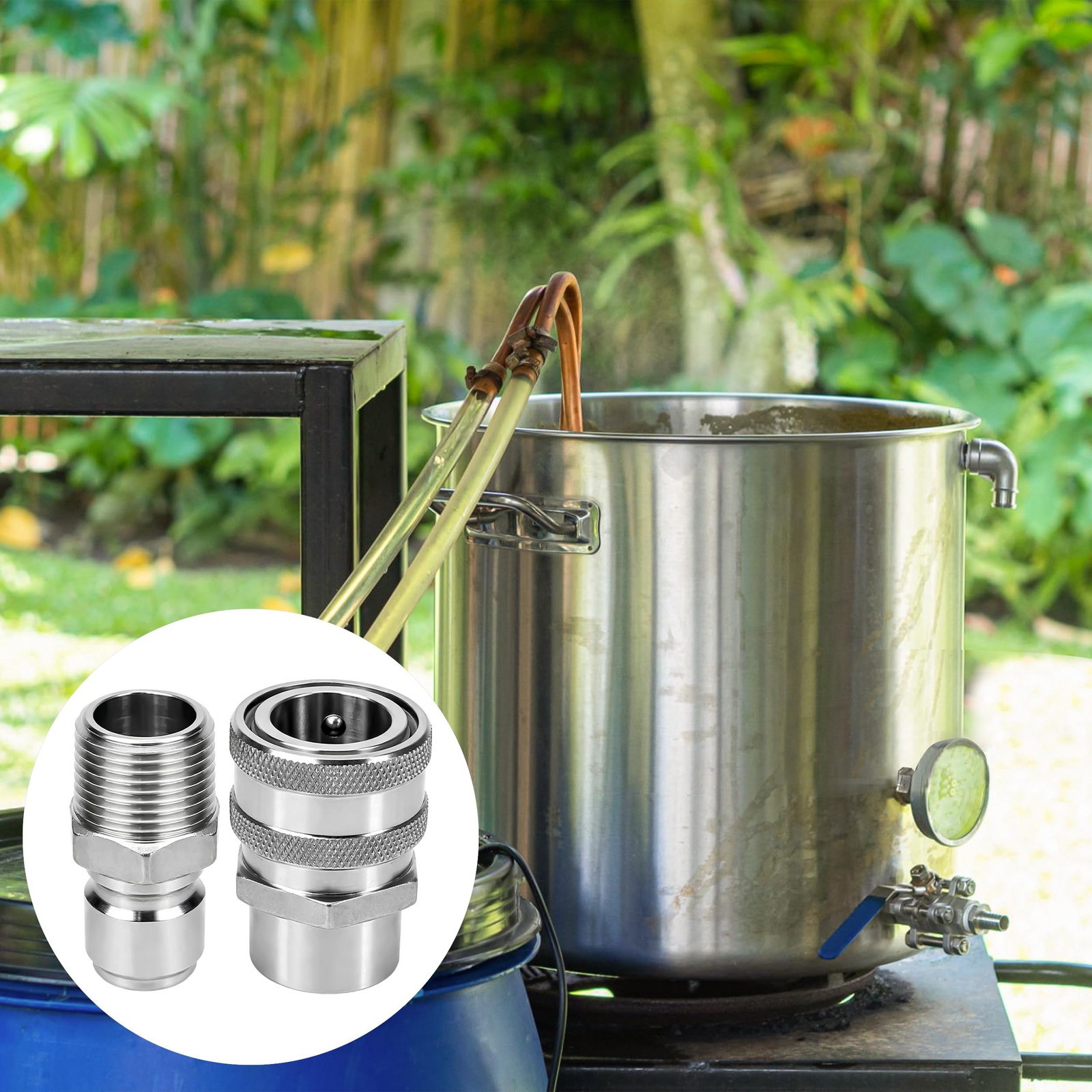 1/2 Quick Brew Disconnect Set 304 Stainless Steel Homebrewing Fitting Connector