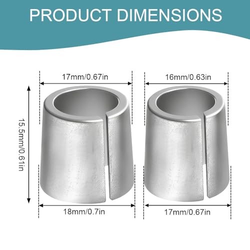 2 Pair Battery Post Terminal Shims, Car Battery Adaptor Sleeves, Positive &