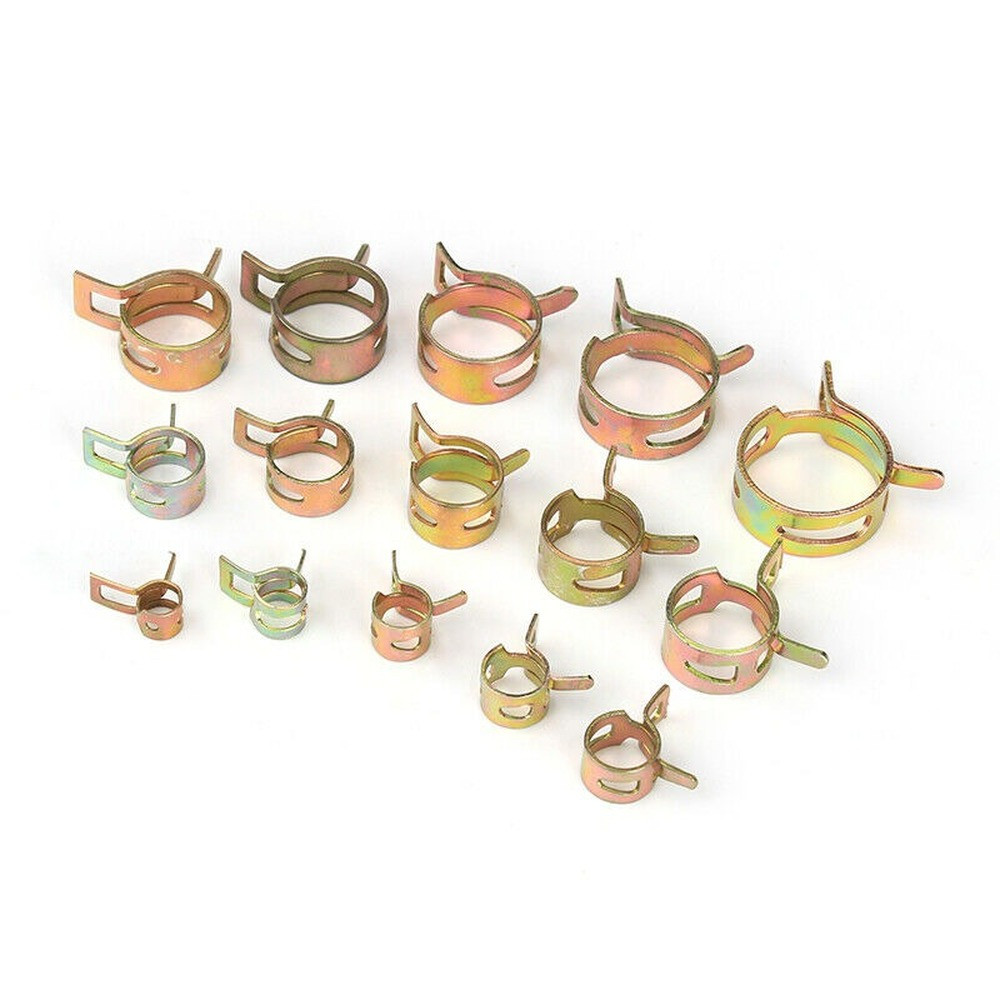 115Pcs Assorted Fuel Line Hose Spring Clip Water Pipe Air Tube Clamps 6-22mm
