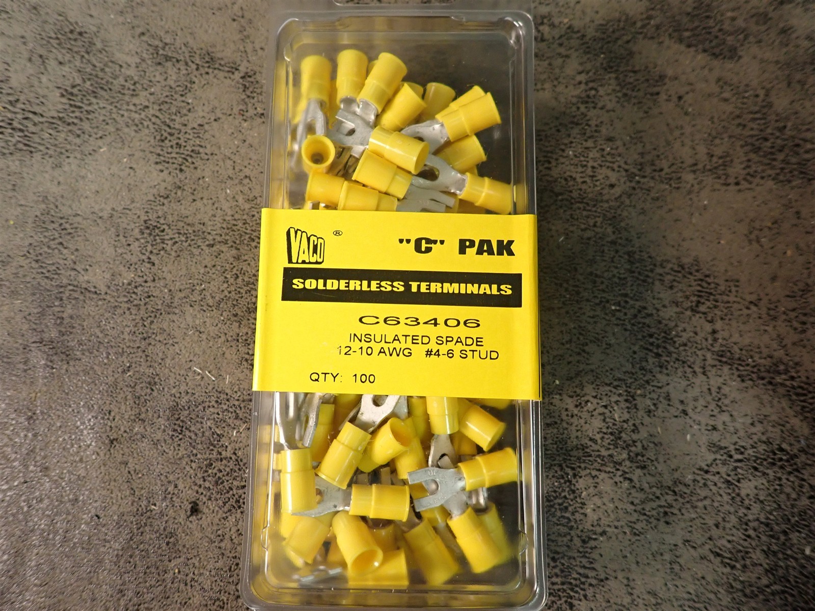 Klein/Vaco C63406 Insulated Spade Terminals 12-10 AWG, 5-100 Packs 500 Total G98