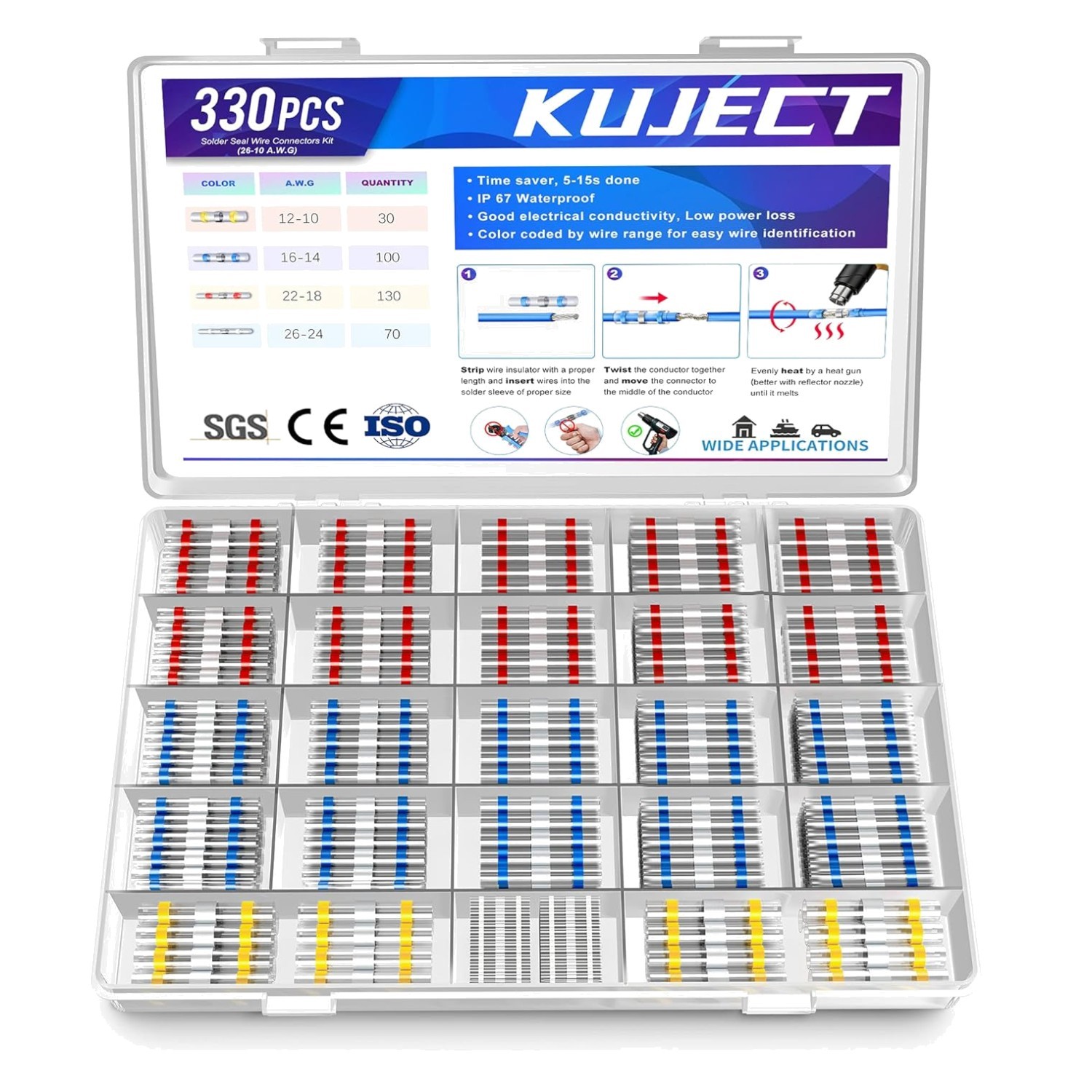 Marine Automotive Aircraft Butt Splice Kit – 330PCS