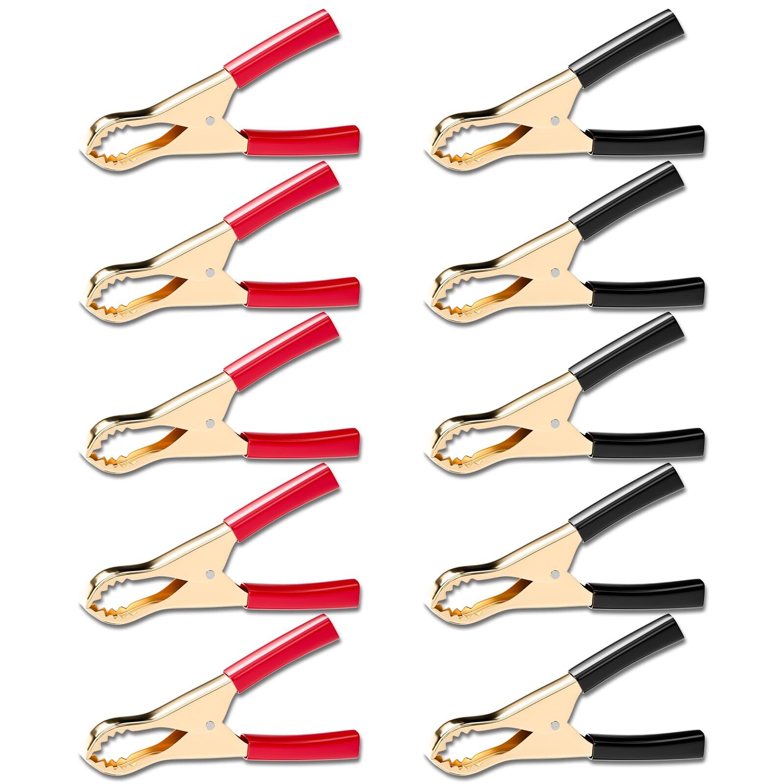 10PCS Insulated Alligator Clips Black & Red Crocodile Clamps for Loaded Truck