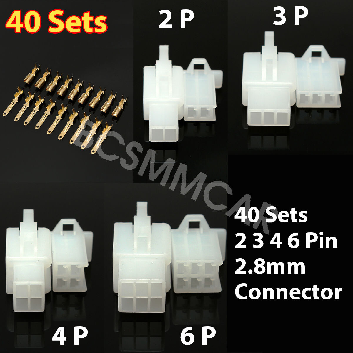 2.8MM 2/3/4/6 Pin Automotive Electrical Wire Connector Male And Female Cable