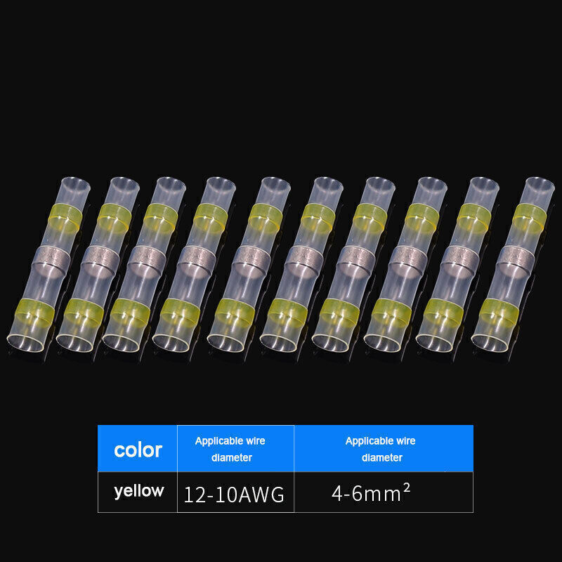 50/100x 26-10AWG Solder Seal Sleeve Heat Shrink Butt Wire Connector Terminals