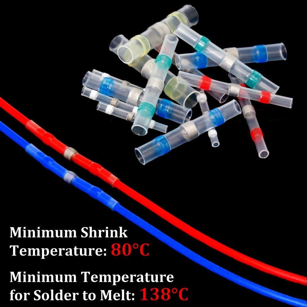200-1000Pcs Solder Stick Heat Shrink Solder Seal Sleeve Butt Wire Connectors Kit