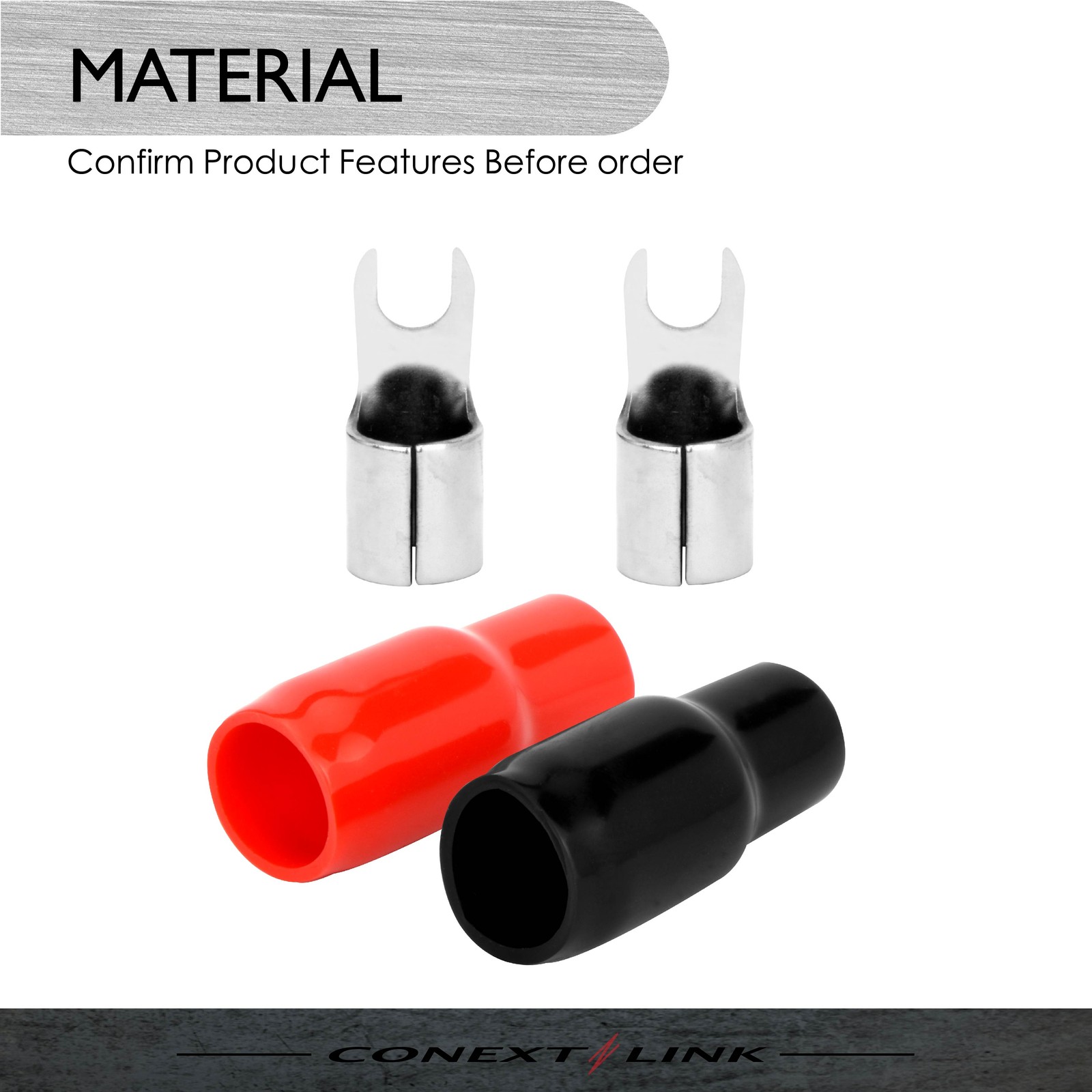20pcs Barrier Spade Fork Terminal Connector 4 GA AWG Gauge Crimp Red Black Boot