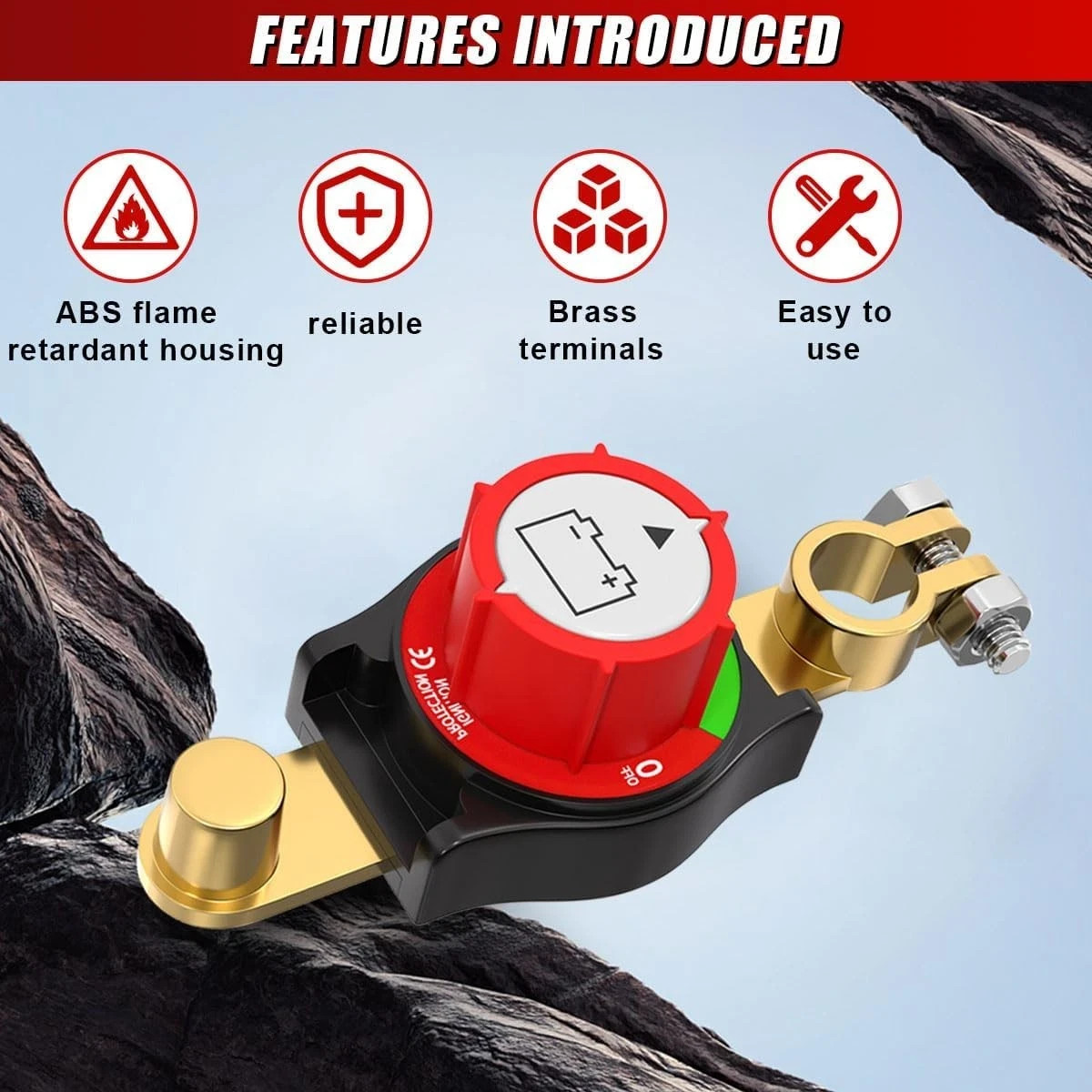 12V-48V Side Post Battery Disconnect Switch Kill Cut Off Switch for Car RV Boat