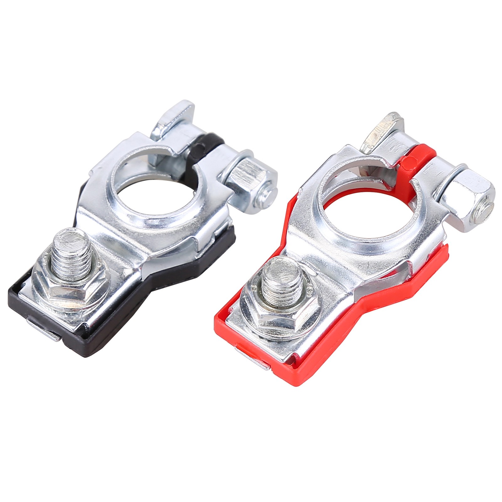 2X CAR BATTERY TERMINAL CLAMP CONNECTORS POSITIVE NEGATIVE RELEASE DISCONNECT US