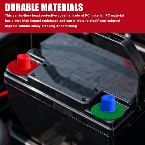 8PCS Car Battery Terminal Cover, Battery Terminal Protector, Positive Red Blue